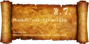Munkácsi Titanilla névjegykártya